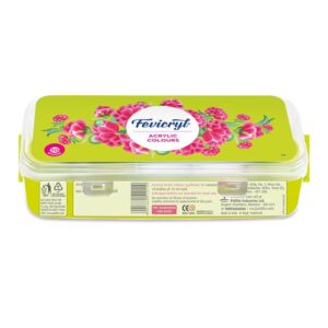 Fevicryl Acrylic Colours Sunflower Kit | 10 Colours x 15 ml | DIY Paint, Rich Pigment | Non-Cracking Paint for Canvas, Wood, Leather, Earthenware, Metal