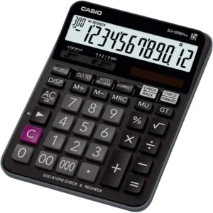 CASIO DJ-120DPLUS Desktop Calculator, 12 Digits, Total Memory, Round Adjustment, Solar/Battery Operation