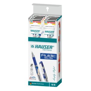 Hauser Fluidic Ball Pen Gives You The Smooth Writing Experience For Comfortable Writing. Ergonomic Grip For Easy Handling Of The Pen. Writes Great Without Skipping, Smearing & Stuttering. This Pen Is Perfect For Gifting At Conventions, Parties & So Much More.Ideal For School, College & Office. Perfect for Writing, Journaling, Note-Taking & Underlining.