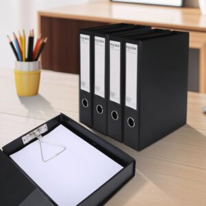 HUA JIE A4 Storage Boxes File Plastic Archives Cases with Clip