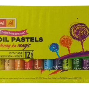 Camlin Oil Pastels – 12 Vibrant Shades | Rich Colour Payoff, Smooth Texture | Ideal for Kids, Artists, and School Projects